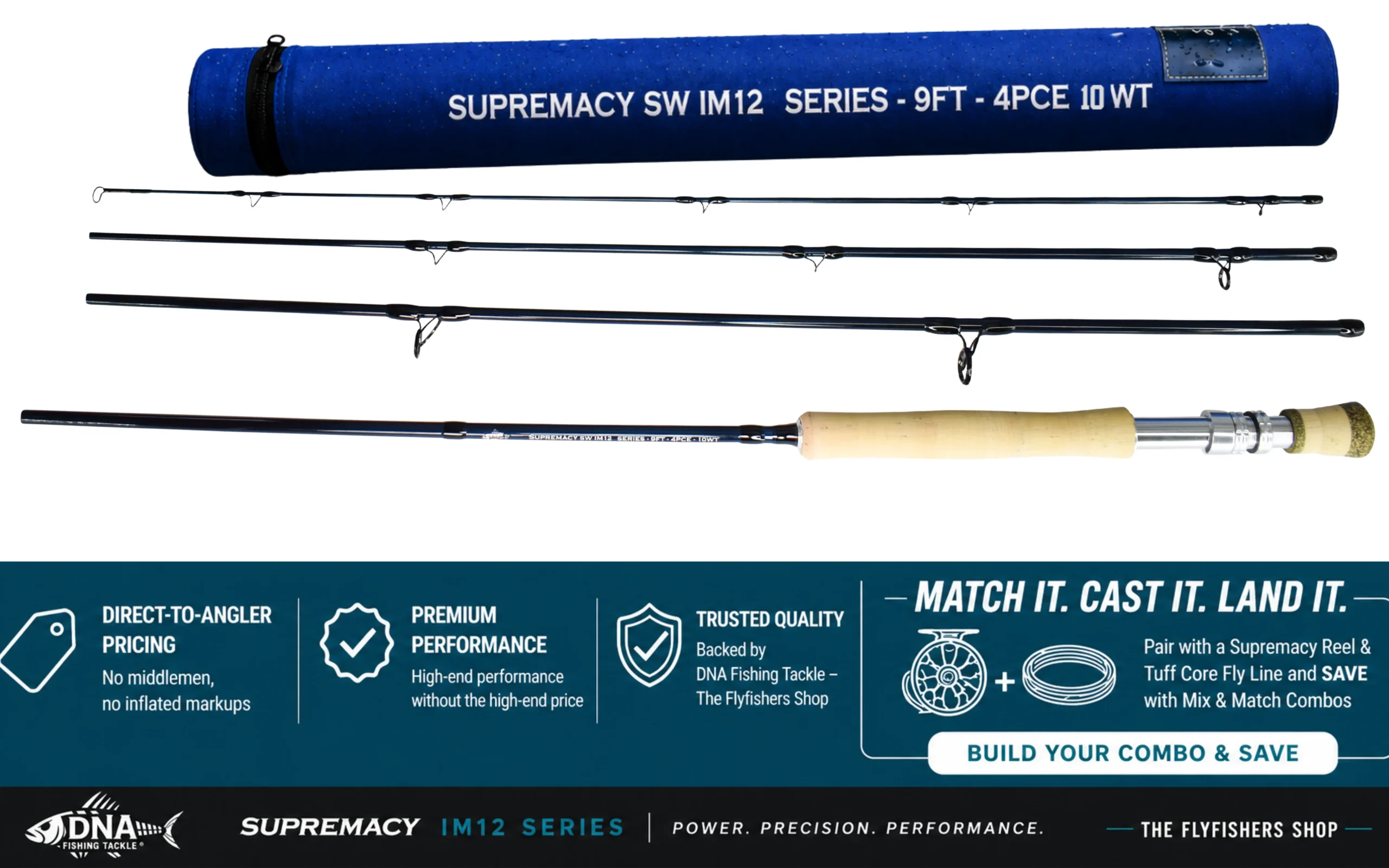 Supremacy IM12 SW Series Fly Rod - 9ft - Line Weight 10